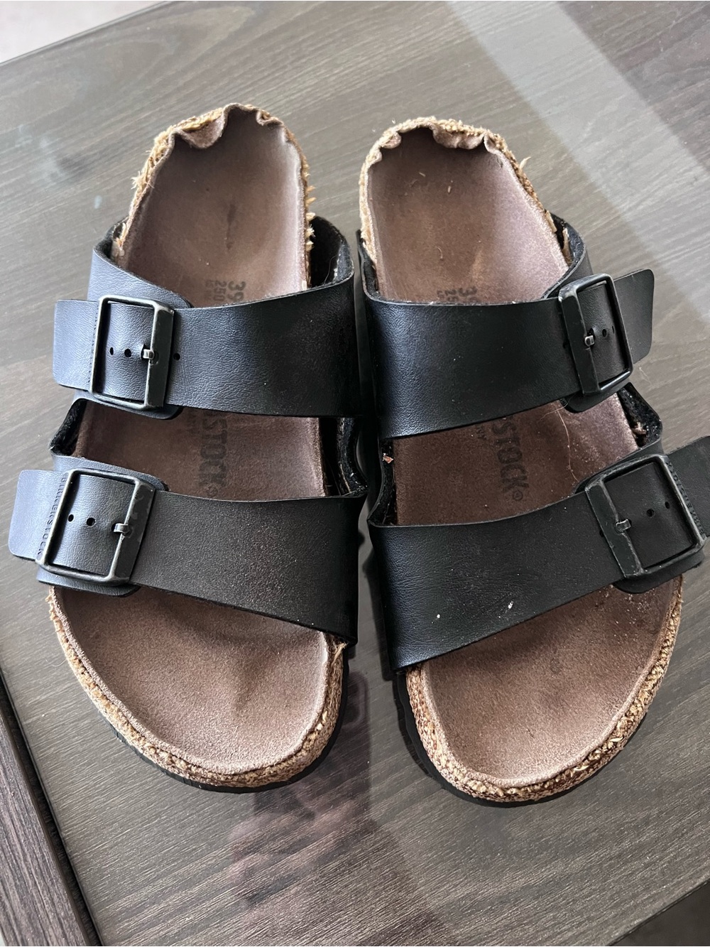Birkenstock Black Double Strap Buckle Sandals
